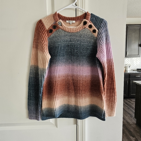 Madewell Space-Dyed Button-Shoulder Pullover Sweater - Picture 4 of 8